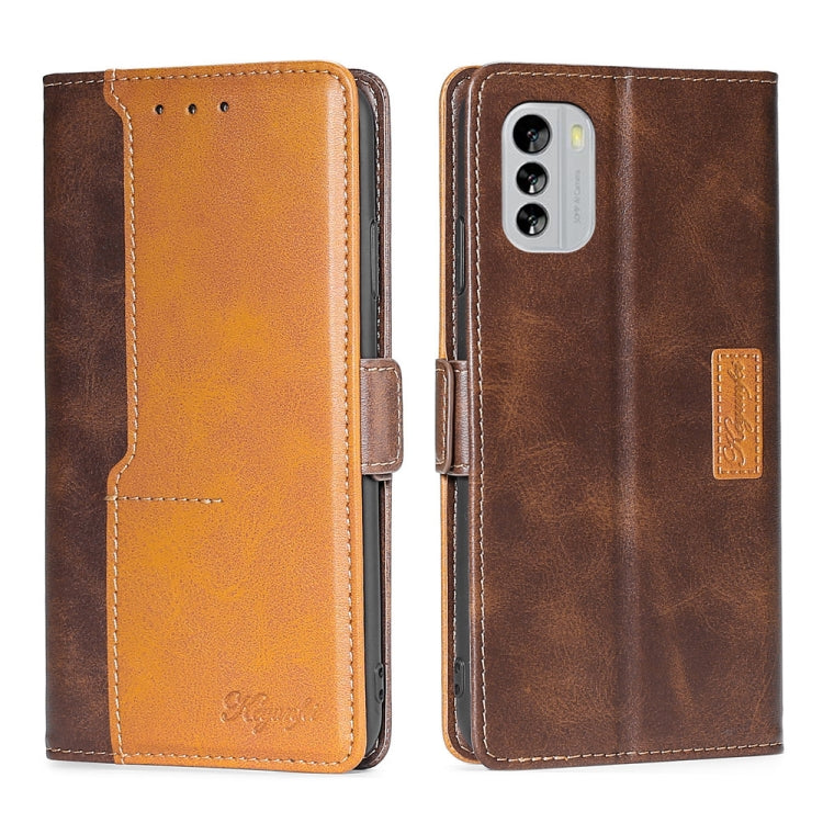 Contrast Color Side Buckle Leather Phone Case, For Motorola Moto E22/E22i, For Samsung Galaxy A04, For Nokia G60 5G, For Honor X8 5G/X6