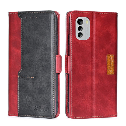 Contrast Color Side Buckle Leather Phone Case