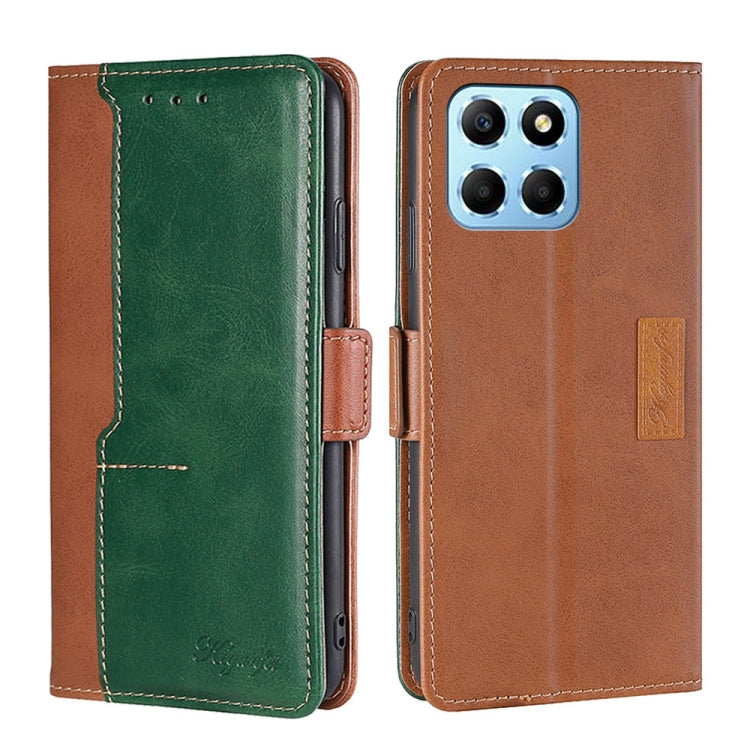 Contrast Color Side Buckle Leather Phone Case