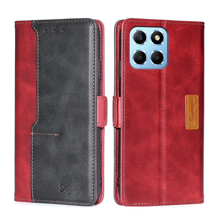 Contrast Color Side Buckle Leather Phone Case