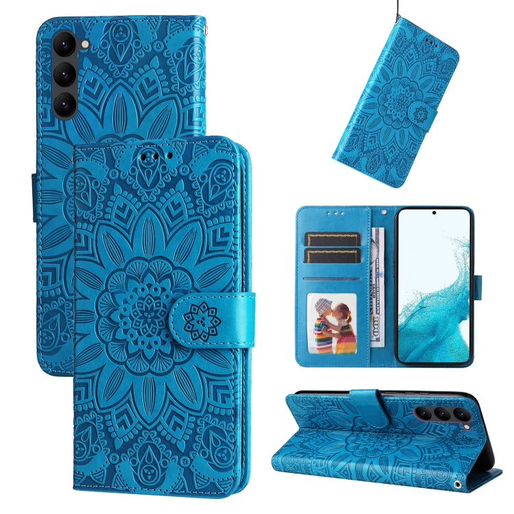 Embossed Sunflower Leather Phone Case, For Samsung Galaxy S23 5G, For Samsung Galaxy S23+ 5G, For Samsung Galaxy S23 Ultra 5G