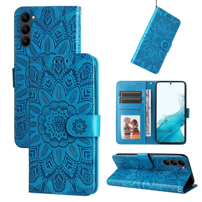 Embossed Sunflower Leather Phone Case, For Samsung Galaxy S23 5G, For Samsung Galaxy S23+ 5G, For Samsung Galaxy S23 Ultra 5G