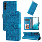 Embossed Sunflower Leather Phone Case, For Samsung Galaxy S23 5G, For Samsung Galaxy S23+ 5G, For Samsung Galaxy S23 Ultra 5G