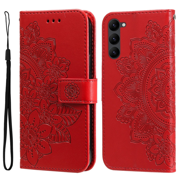 7-petal Flowers Embossing Leather Phone Case