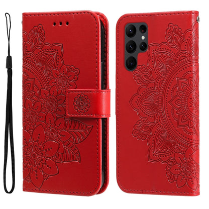 7-petal Flowers Embossing Leather Phone Case