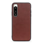 Accurate Hole Lambskin Texture Genuine Leather Phone Case, For Sony Xperia 5 IV