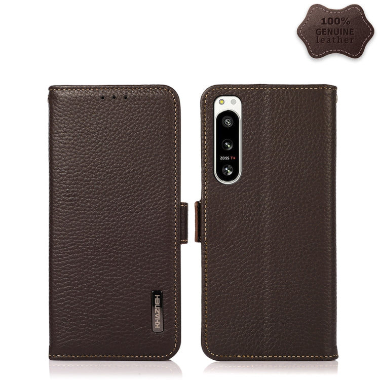 KHAZNEH Side-Magnetic Litchi Genuine Leather RFID Case