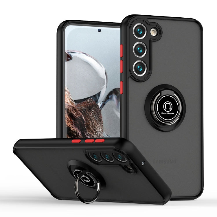 Q Shadow I Ring Kickstand PC and TPU Hybrid Phone Case