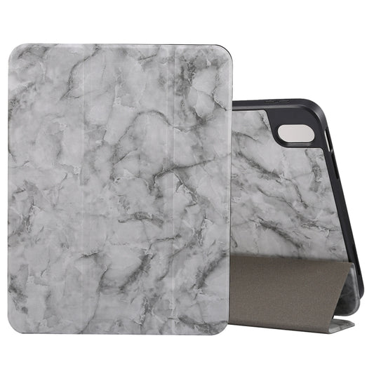 Three-fold Marble Texture Protective Tablet Case with Pen Slot