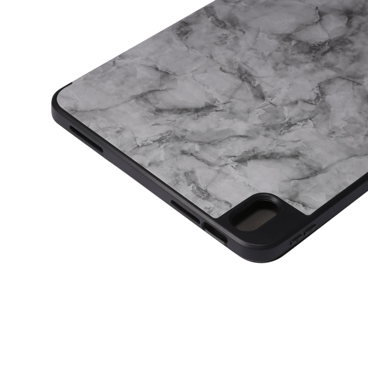 Three-fold Marble Texture Protective Tablet Case with Pen Slot