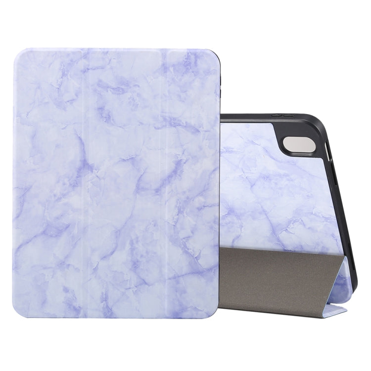 Three-fold Marble Texture Protective Tablet Case with Pen Slot