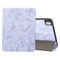 Three-fold Marble Texture Protective Tablet Case with Pen Slot