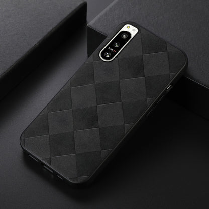 Weave Plaid PU Phone Case, For Sony Xperia 5 IV
