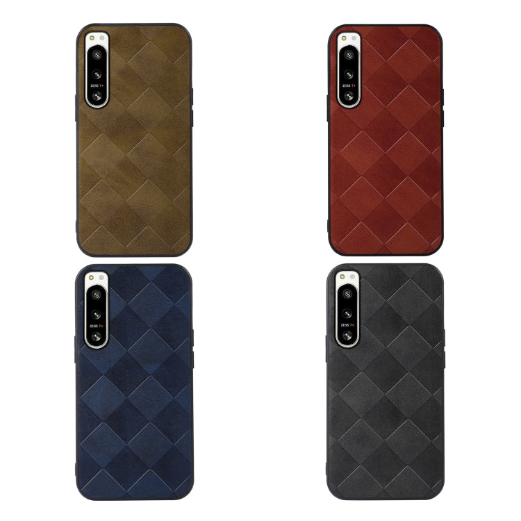 Weave Plaid PU Phone Case, For Sony Xperia 5 IV