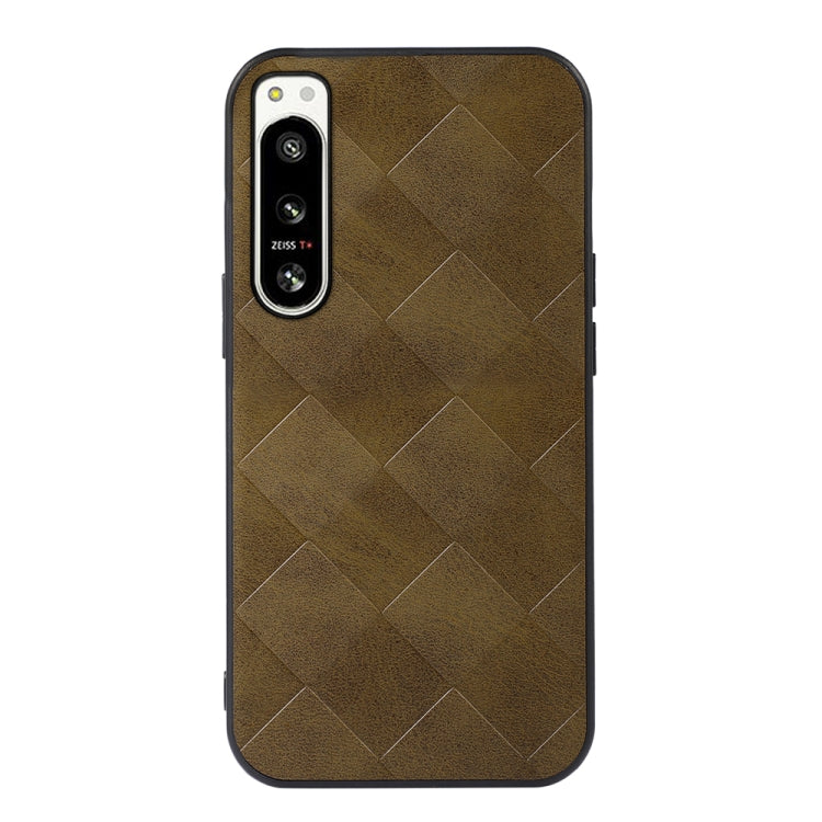 Weave Plaid PU Phone Case, For Sony Xperia 5 IV