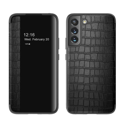 Crocodile Texture Window View Leather Phone Case, For Samsung Galaxy S23 5G, For Samsung Galaxy S23+ 5G, For Samsung Galaxy S23 Ultra 5G