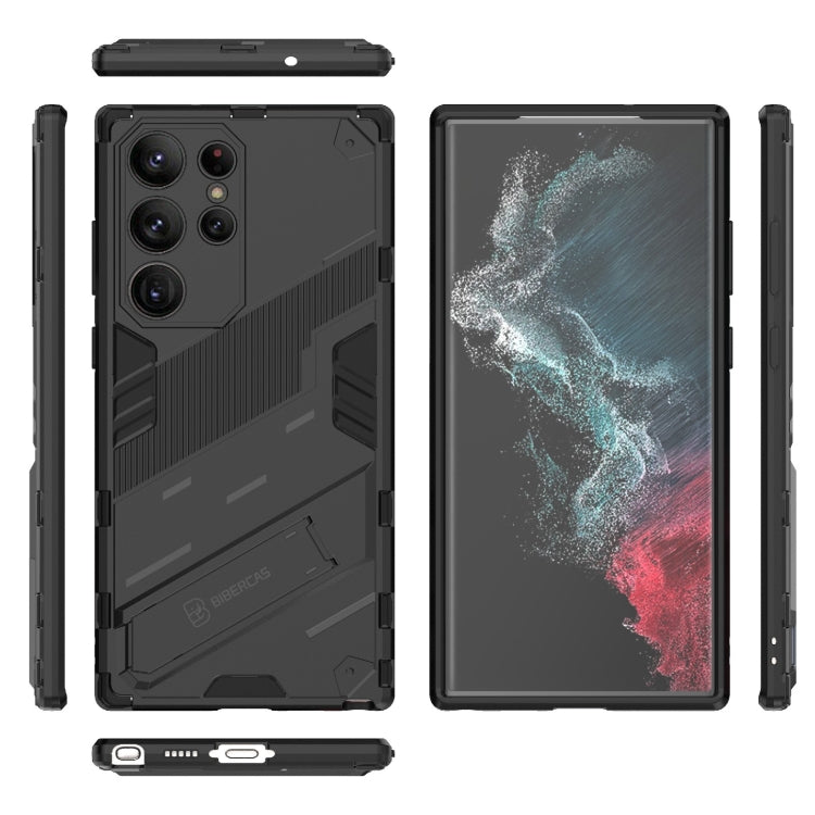 Punk Armor 2 in 1 PC + TPU Shockproof Phone Case with Invisible Holder