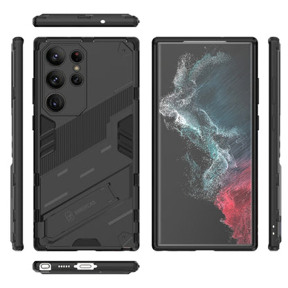 Punk Armor 2 in 1 PC + TPU Shockproof Phone Case with Invisible Holder