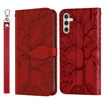 Life Tree Embossing Pattern Leather Phone Case