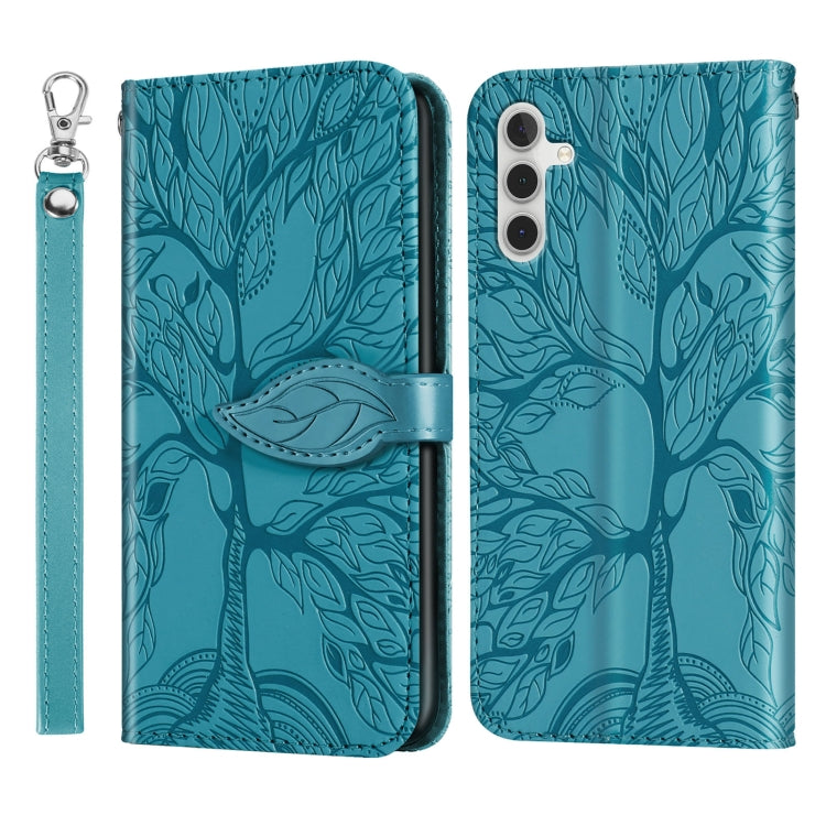 Life Tree Embossing Pattern Leather Phone Case