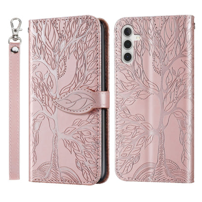 Life Tree Embossing Pattern Leather Phone Case