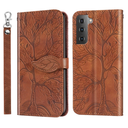 Life Tree Embossing Pattern Leather Phone Case