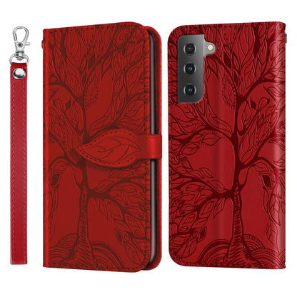 Life Tree Embossing Pattern Leather Phone Case