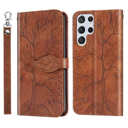 Life Tree Embossing Pattern Leather Phone Case