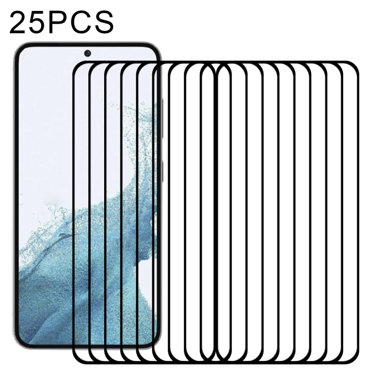 25pcs Full Glue Full Screen Tempered Glass Film, For Samsung Galaxy S23 5G / S22 5G (25 PCS), For Samsung Galaxy S23+ 5G / S22+ 5G (25 PCS)