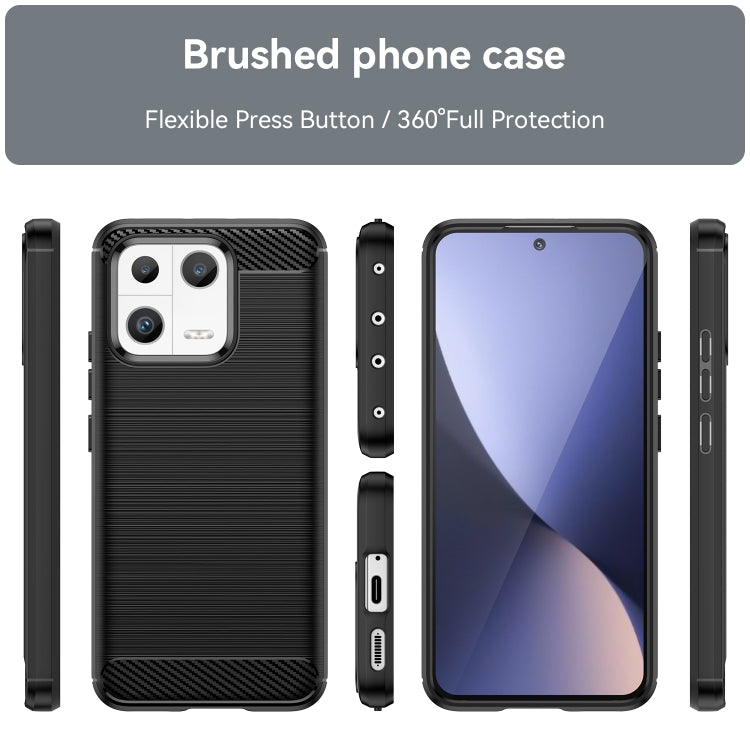 Brushed Texture Carbon Fiber TPU Phone Case