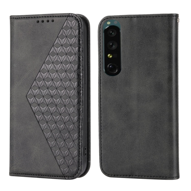 Cubic Grid Calf Texture Magnetic Leather Phone Case, For Sony Xperia 5 IV, For Samsung Galaxy S23 5G, For Samsung Galaxy S23+ 5G, For Samsung Galaxy S23 Ultra 5G