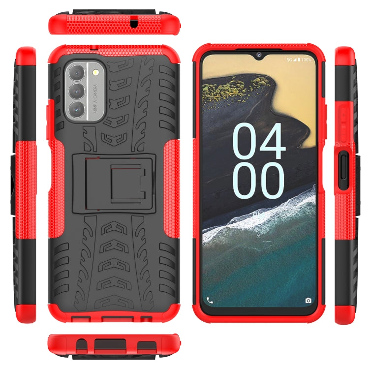 Tire Texture TPU + PC Phone Case with Holder, For Nokia G400 5G
