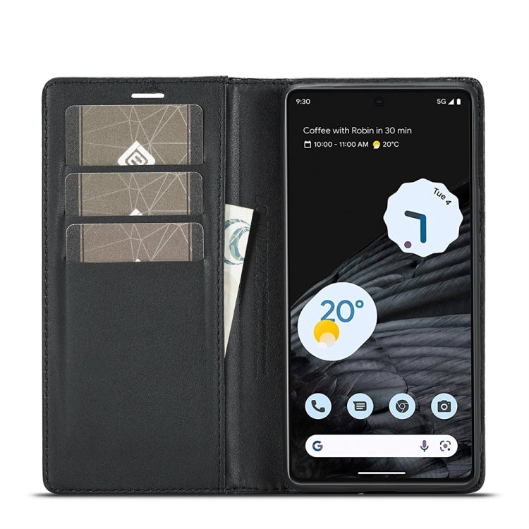 LC.IMEEKE Carbon Fiber PU + TPU Leather Case, For Google Pixel 7 Pro