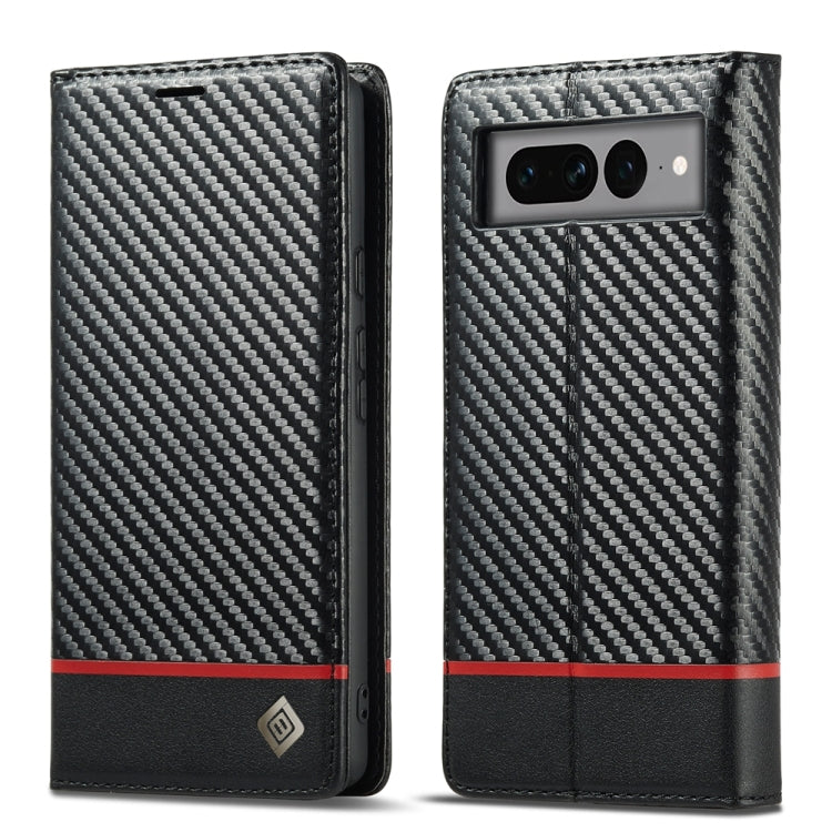 LC.IMEEKE Carbon Fiber PU + TPU Leather Case, For Google Pixel 7 Pro