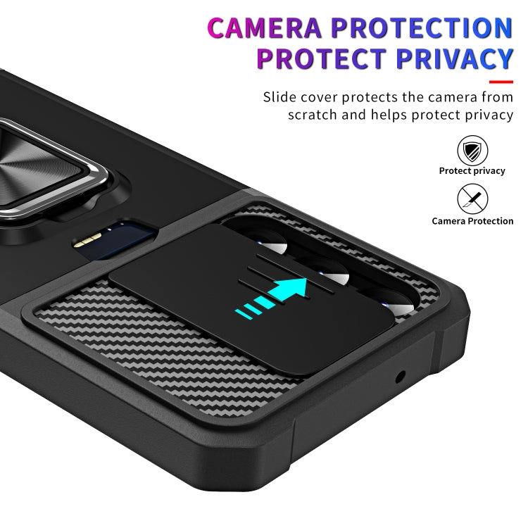 Sliding Camshield Phone Case with Ring Holder & Card Slot, For Samsung Galaxy S23 5G, For Samsung Galaxy S23+ 5G, For Samsung Galaxy S23 Ultra 5G