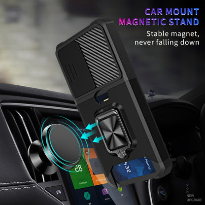 Sliding Camshield Phone Case with Ring Holder & Card Slot, For Samsung Galaxy S23 5G, For Samsung Galaxy S23+ 5G, For Samsung Galaxy S23 Ultra 5G