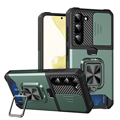 Sliding Camshield Phone Case with Ring Holder & Card Slot, For Samsung Galaxy S23 5G, For Samsung Galaxy S23+ 5G, For Samsung Galaxy S23 Ultra 5G