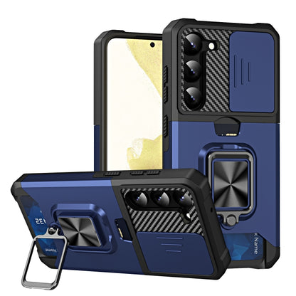 Sliding Camshield Phone Case with Ring Holder & Card Slot, For Samsung Galaxy S23 5G, For Samsung Galaxy S23+ 5G, For Samsung Galaxy S23 Ultra 5G