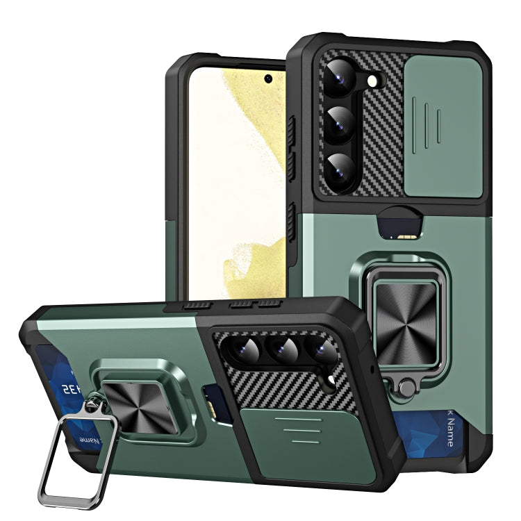 Sliding Camshield Phone Case with Ring Holder & Card Slot, For Samsung Galaxy S23 5G, For Samsung Galaxy S23+ 5G, For Samsung Galaxy S23 Ultra 5G