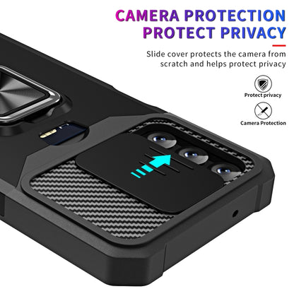 Sliding Camshield Phone Case with Ring Holder & Card Slot, For Samsung Galaxy A14 5G