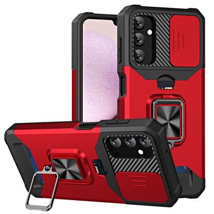 Sliding Camshield Phone Case with Ring Holder & Card Slot, For Samsung Galaxy A14 5G