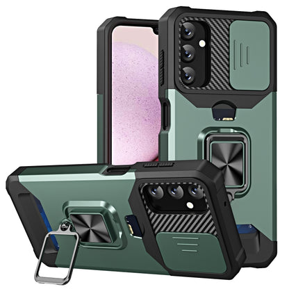 Sliding Camshield Phone Case with Ring Holder & Card Slot, For Samsung Galaxy A14 5G