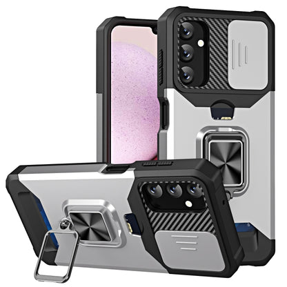 Sliding Camshield Phone Case with Ring Holder & Card Slot, For Samsung Galaxy A14 5G