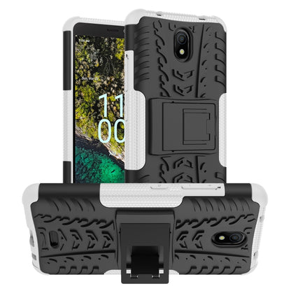 Tire Texture TPU + PC Phone Case with Holder, For Nokia C100, For Nokia C200, For Nokia G100