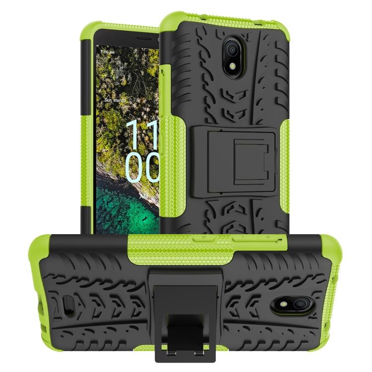 Tire Texture TPU + PC Phone Case with Holder, For Nokia C100, For Nokia C200, For Nokia G100