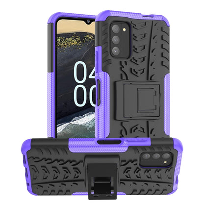 Tire Texture TPU + PC Phone Case with Holder, For Nokia C100, For Nokia C200, For Nokia G100