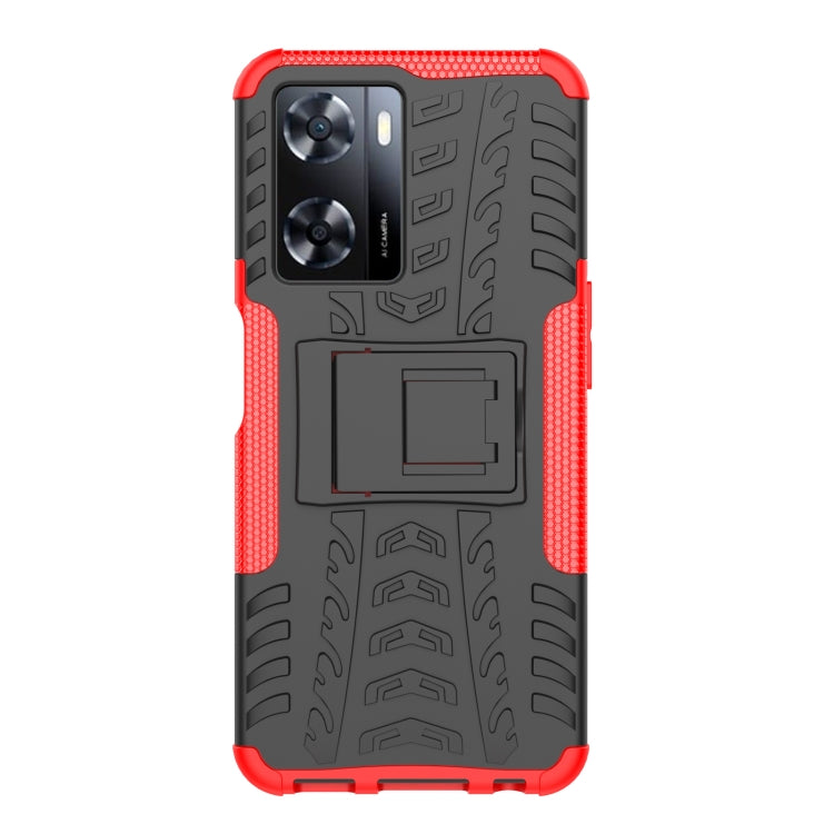 Tire Texture TPU + PC Phone Case with Holder, For OPPO A57 4G