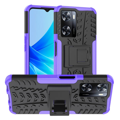 Tire Texture TPU + PC Phone Case with Holder, For OPPO A57 4G