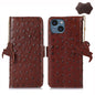 Ostrich Pattern Genuine Leather RFID Phone Case