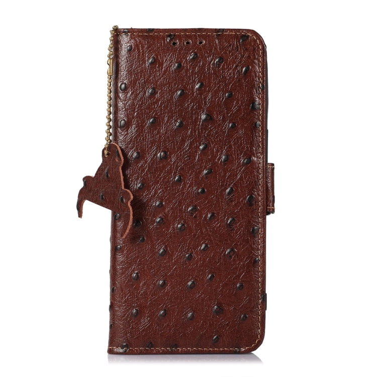 Ostrich Pattern Genuine Leather RFID Phone Case